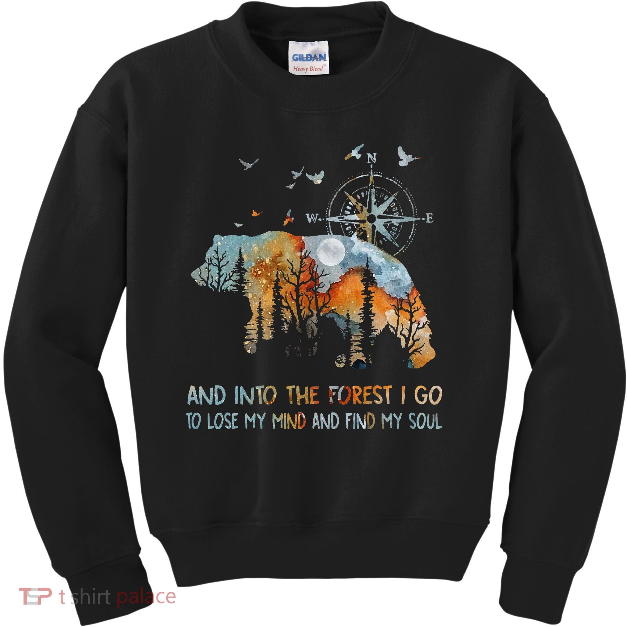 And Into The Forest I Go To Lose My Mind Camping Bear Kids Sweatshirt