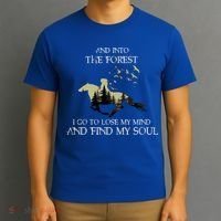 And Into The Forest I Go To Lose My Mind Find My Soul Horse Gift T-Shirt thumb 3