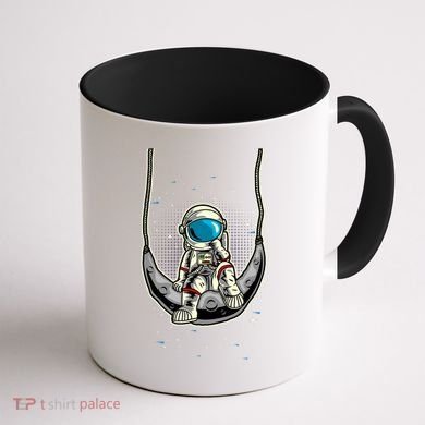 Astronaut In The Moon Coffee Mug back