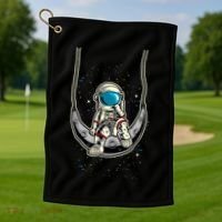 Astronaut In The Moon Golf Towel thumb 1
