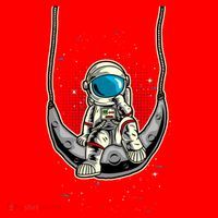 Astronaut In The Moon Santa Hat thumb 1