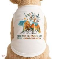 And Into The Forest I Go To Lose My Mind Camping Bear Doggie Tank thumb 0