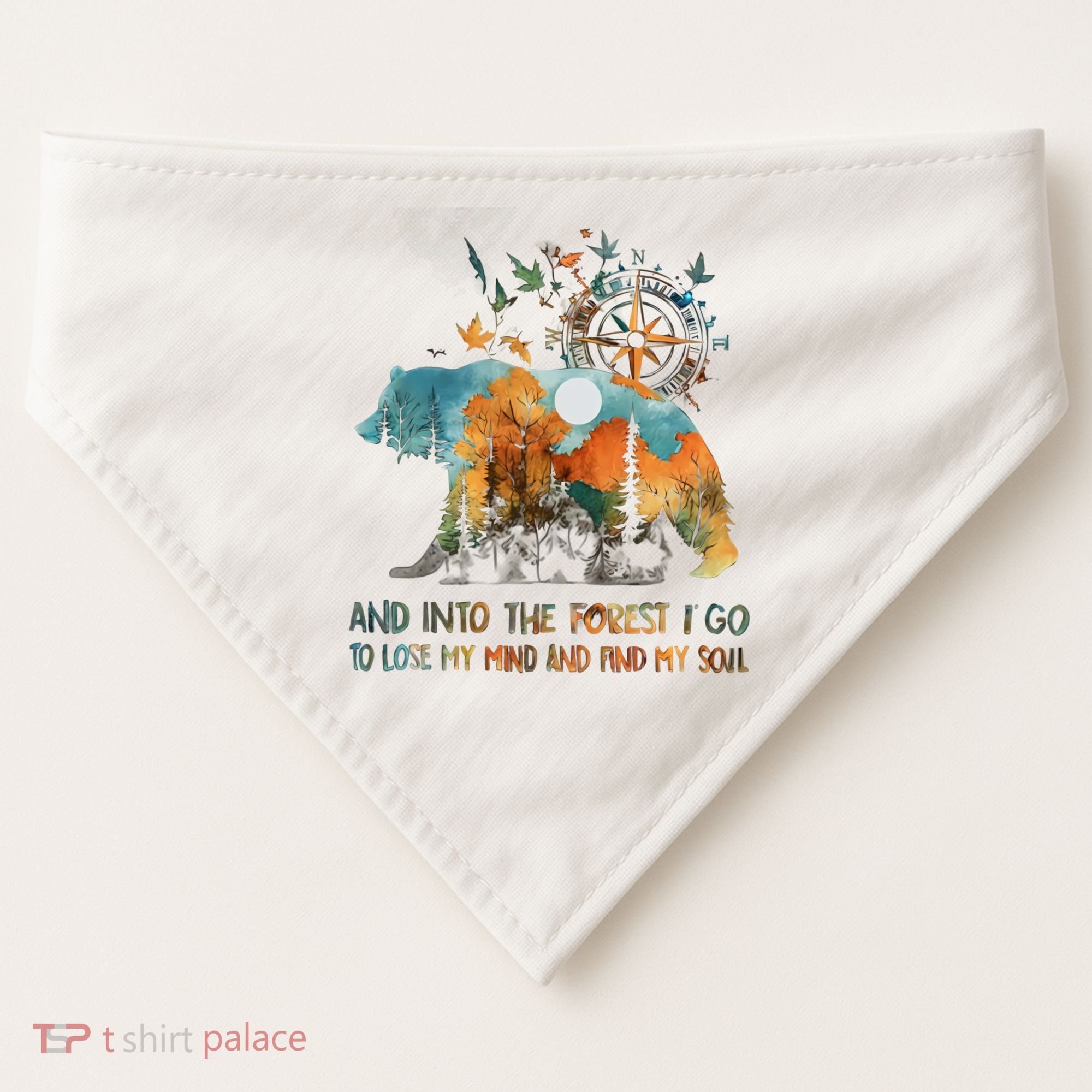 And Into The Forest I Go To Lose My Mind Camping Bear USA-Made Doggie Bandana