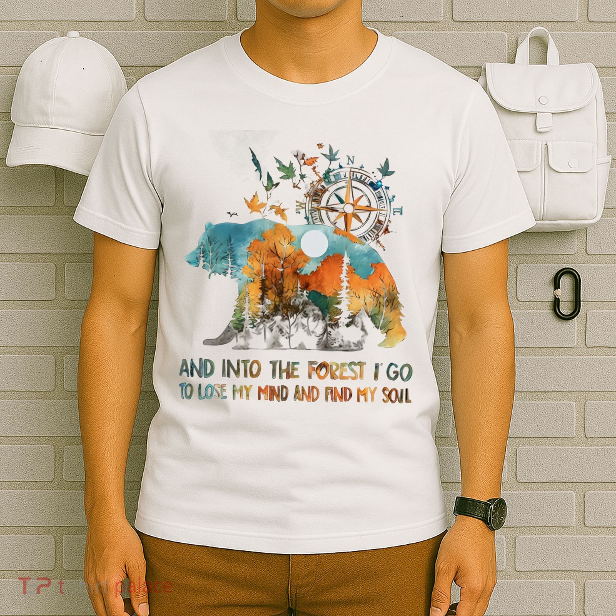 And Into The Forest I Go To Lose My Mind Camping Bear T-Shirt