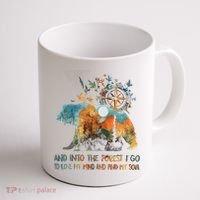 And Into The Forest I Go To Lose My Mind Camping Bear Coffee Mug thumb 1
