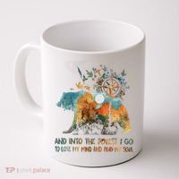 And Into The Forest I Go To Lose My Mind Camping Bear Coffee Mug thumb 0