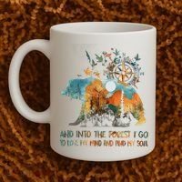 And Into The Forest I Go To Lose My Mind Camping Bear Coffee Mug thumb 2