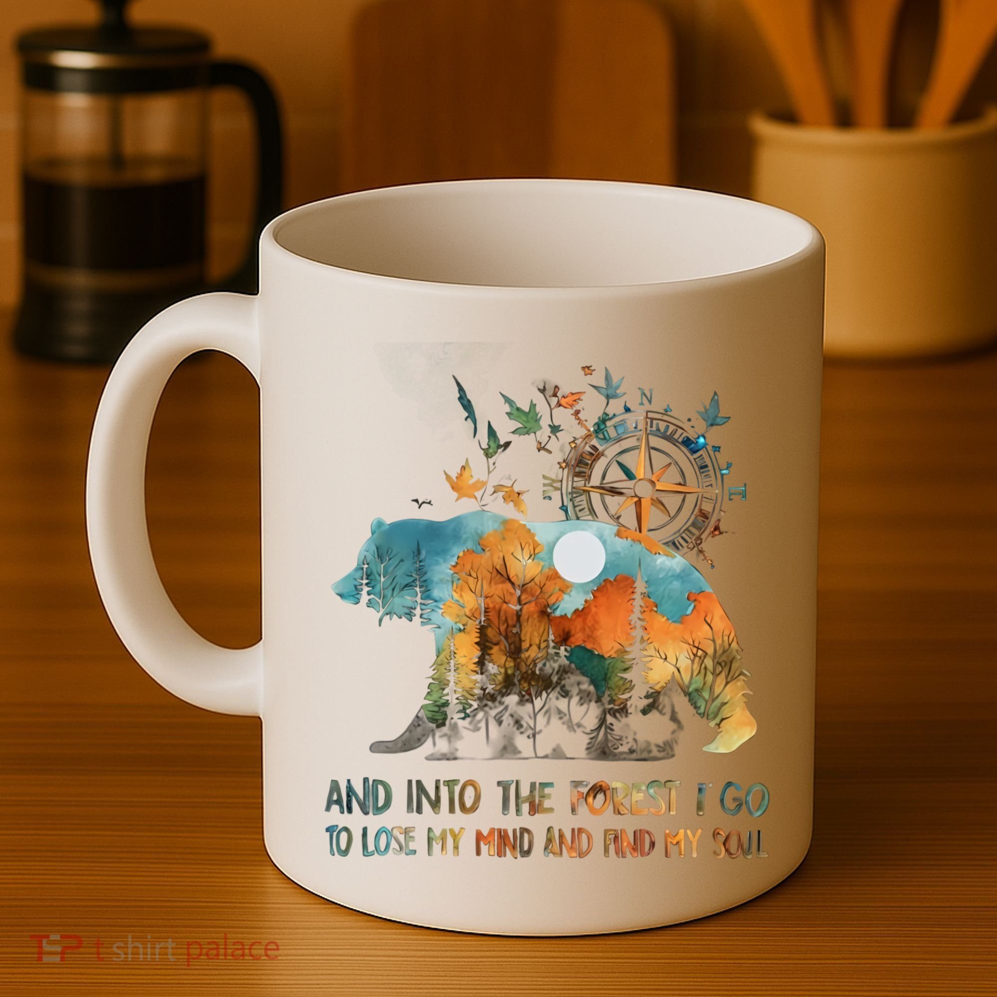 And Into The Forest I Go To Lose My Mind Camping Bear Coffee Mug