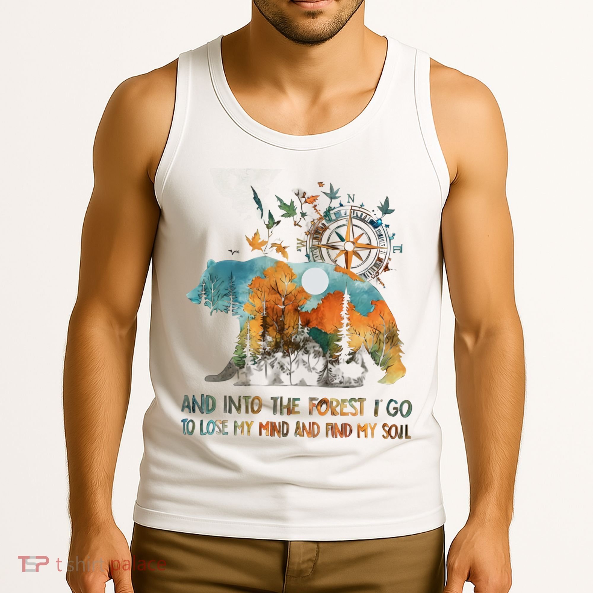 And Into The Forest I Go To Lose My Mind Camping Bear Tank Top