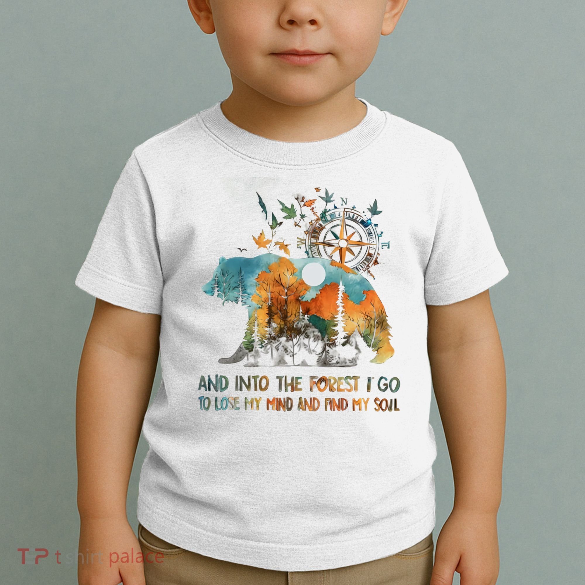 And Into The Forest I Go To Lose My Mind Camping Bear Toddler T-Shirt