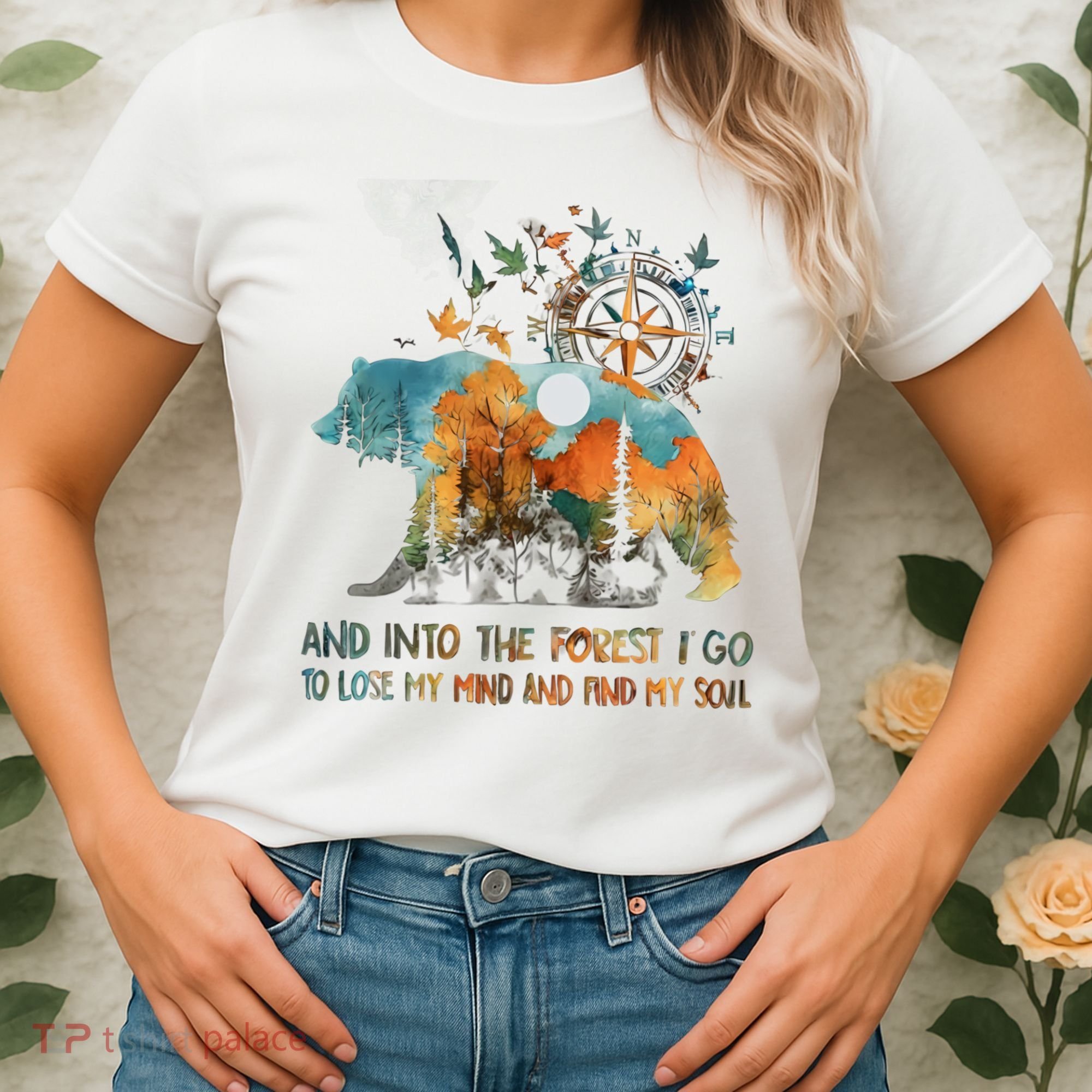And Into The Forest I Go To Lose My Mind Camping Bear Women's T-Shirt