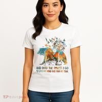 And Into The Forest I Go To Lose My Mind Camping Bear Women's T-Shirt thumb 4