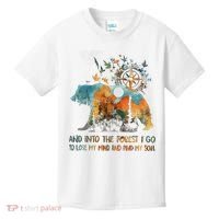And Into The Forest I Go To Lose My Mind Camping Bear Kids T-Shirt thumb 0