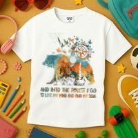 And Into The Forest I Go To Lose My Mind Camping Bear Kids T-Shirt thumb 3