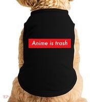 Anime Is Trash Graphic Sarcastic Meme For Gamers Doggie Tank thumb 0