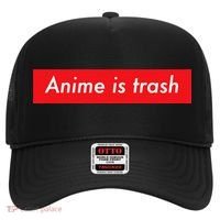 Anime Is Trash Graphic Sarcastic Meme For Gamers Hat thumb 0