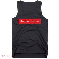 Anime Is Trash Graphic Sarcastic Meme For Gamers Tank Top thumb 0