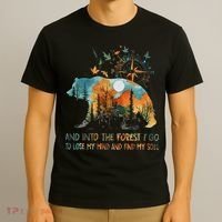 And Into The Forest I Go To Lose My Mind Camping Bear T-Shirt thumb 3