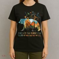 And Into The Forest I Go To Lose My Mind Camping Bear T-Shirt thumb 4