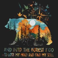 And Into The Forest I Go To Lose My Mind Camping Bear Beanie thumb 2
