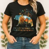 And Into The Forest I Go To Lose My Mind Camping Bear Women's T-Shirt thumb 2