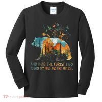 And Into The Forest I Go To Lose My Mind Camping Bear Kids Long Sleeve Shirt thumb 0