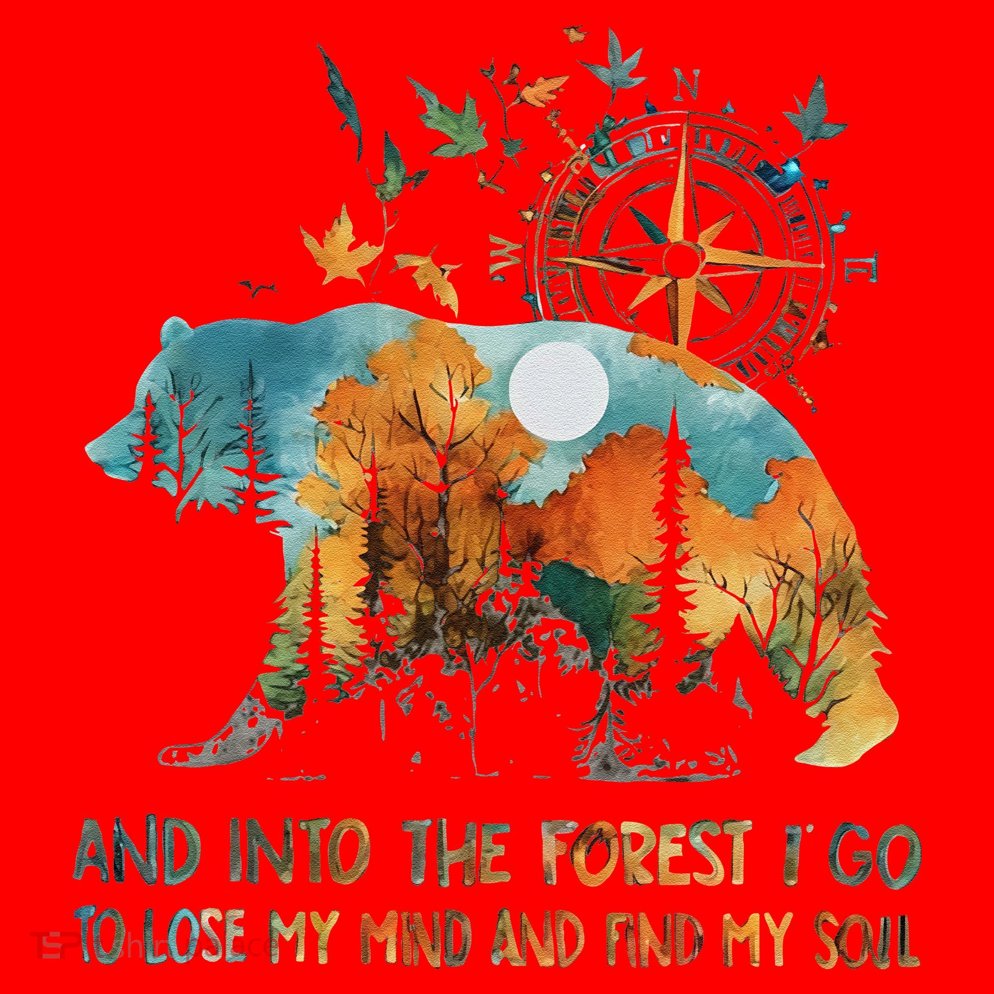 And Into The Forest I Go To Lose My Mind Camping Bear Santa Hat