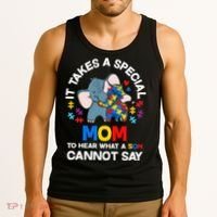 Autism It Takes A Special Mom Autistic Son Proud Autism Mom Tank Top thumb 3