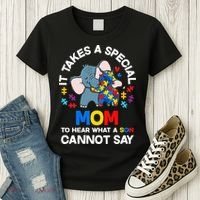 Autism It Takes A Special Mom Autistic Son Proud Autism Mom Women's T-Shirt thumb 3