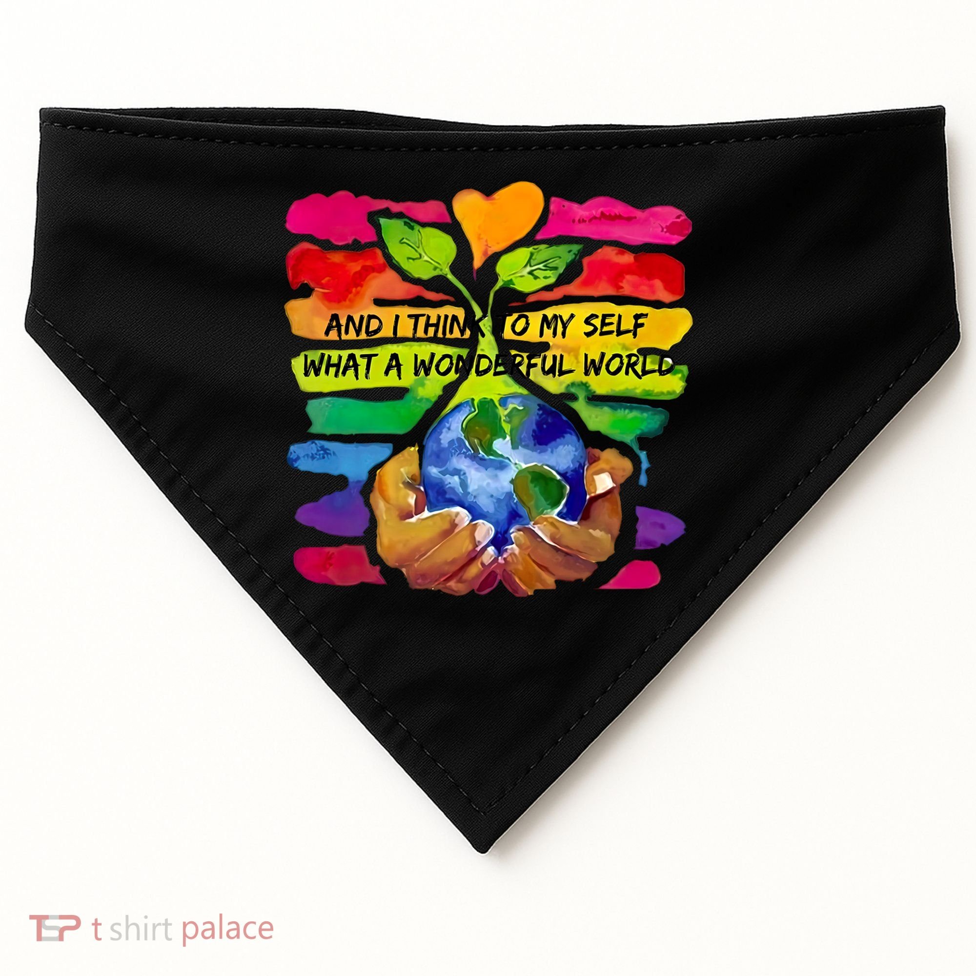 And I Think To My S What A Wonderful World Gift USA-Made Doggie Bandana