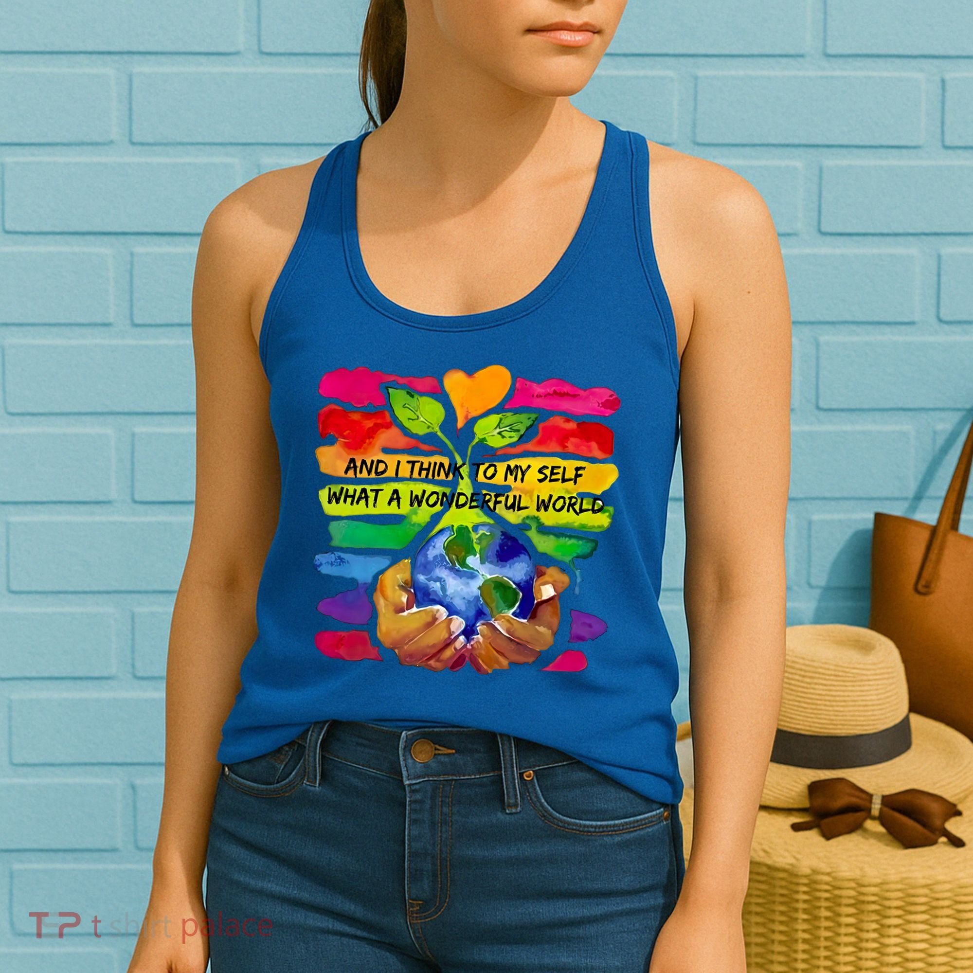 And I Think To My S What A Wonderful World Gift Women's Tank Top