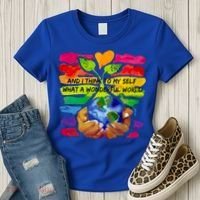 And I Think To My S What A Wonderful World Gift Women's T-Shirt thumb 3