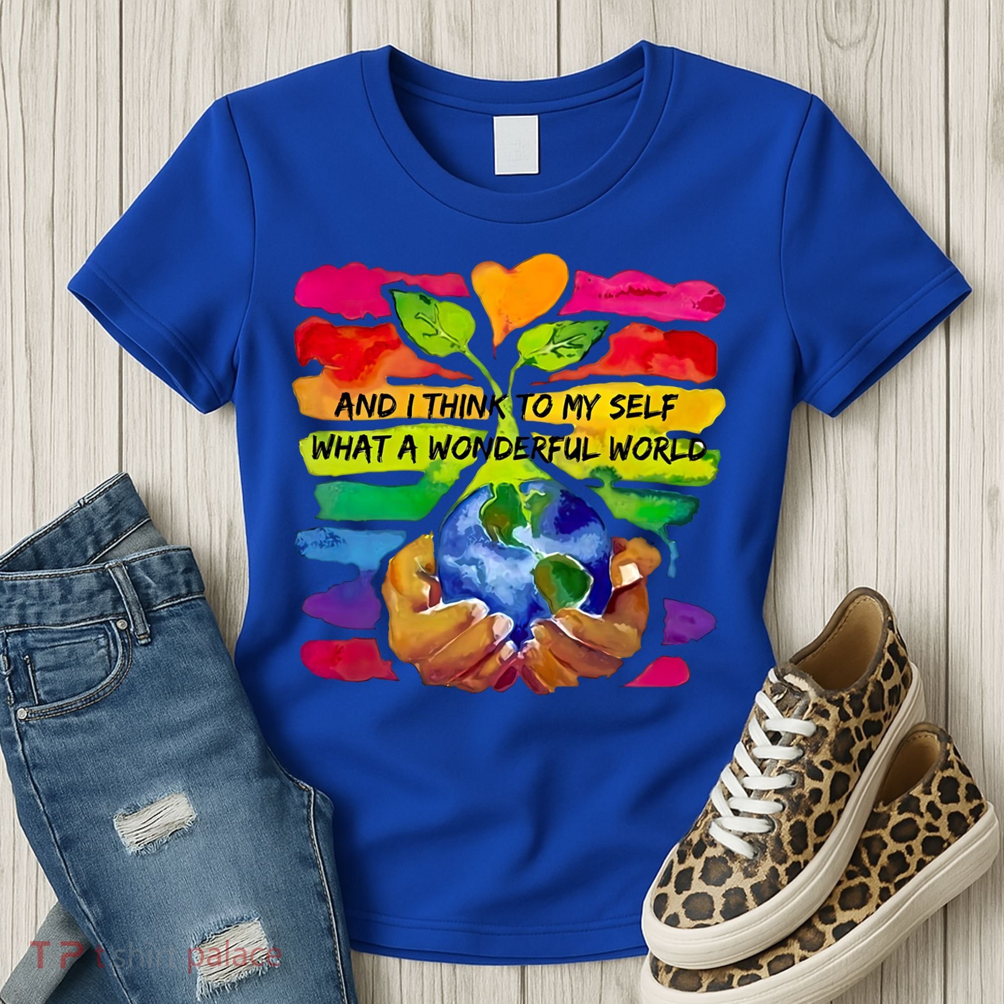 And I Think To My S What A Wonderful World Gift Women's T-Shirt