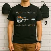 And I Think To Myself What A Wonderful World Guitar Lake T-Shirt thumb 6