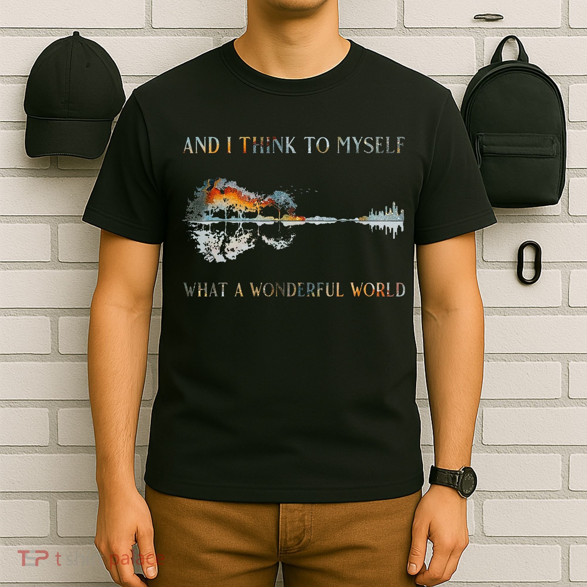 And I Think To Myself What A Wonderful World Guitar Lake T-Shirt