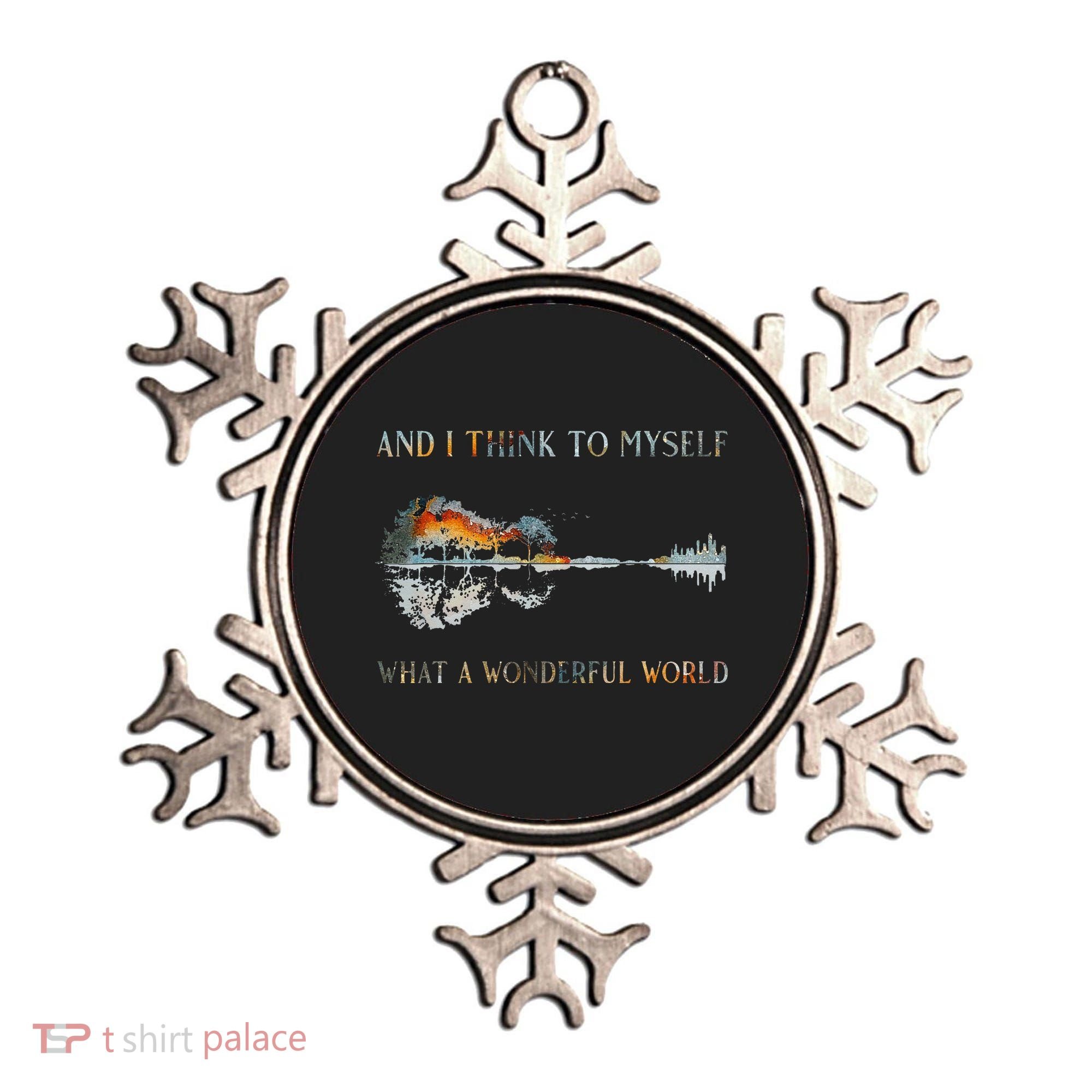 And I Think To Myself What A Wonderful World Guitar Lake Ornament