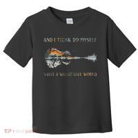 And I Think To Myself What A Wonderful World Guitar Lake Toddler T-Shirt thumb 0
