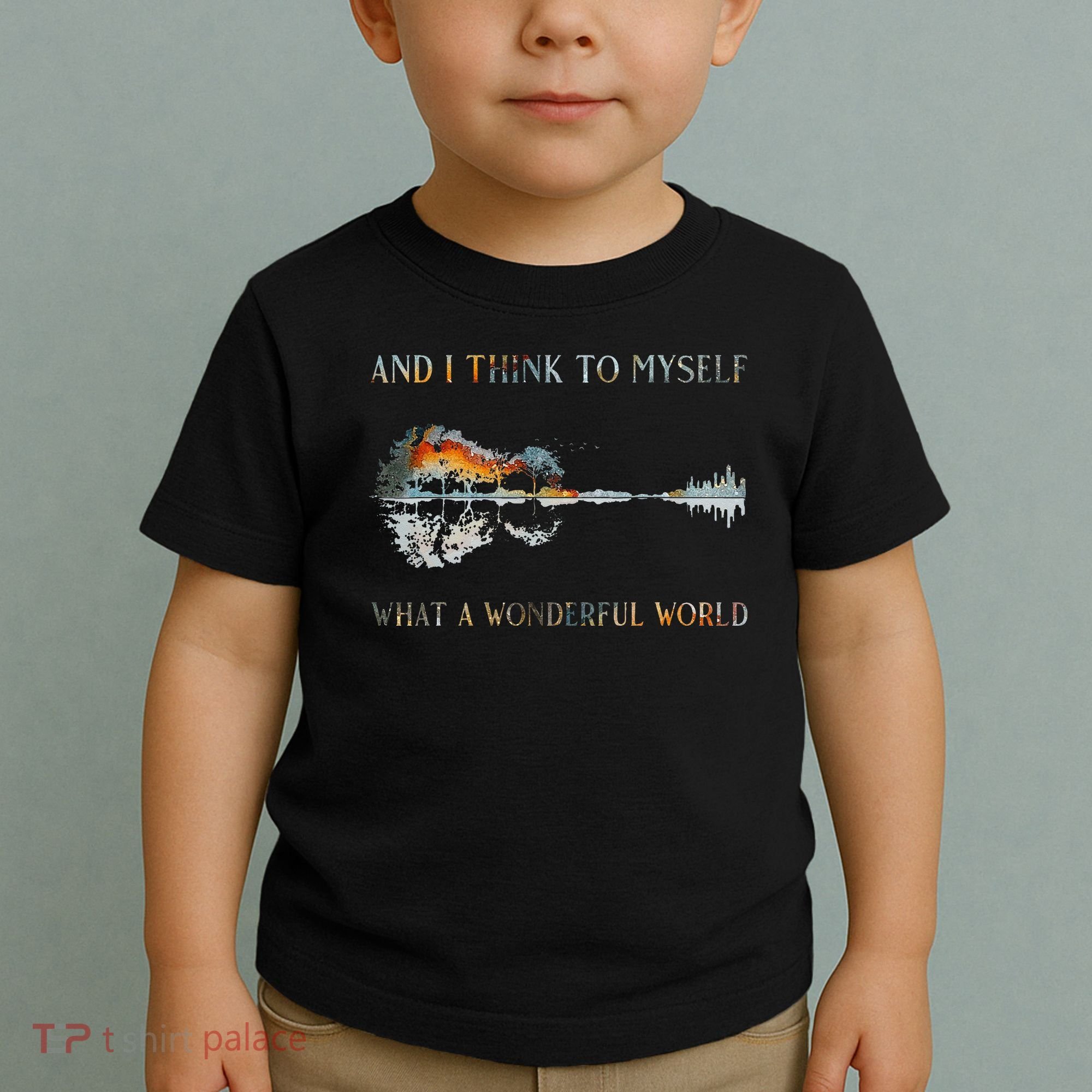 And I Think To Myself What A Wonderful World Guitar Lake Toddler T-Shirt