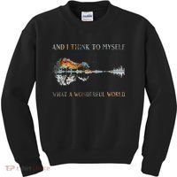 And I Think To Myself What A Wonderful World Guitar Lake Kids Sweatshirt thumb 0