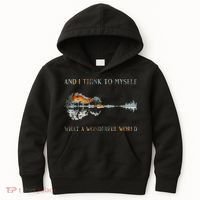 And I Think To Myself What A Wonderful World Guitar Lake Kids Hoodie thumb 0
