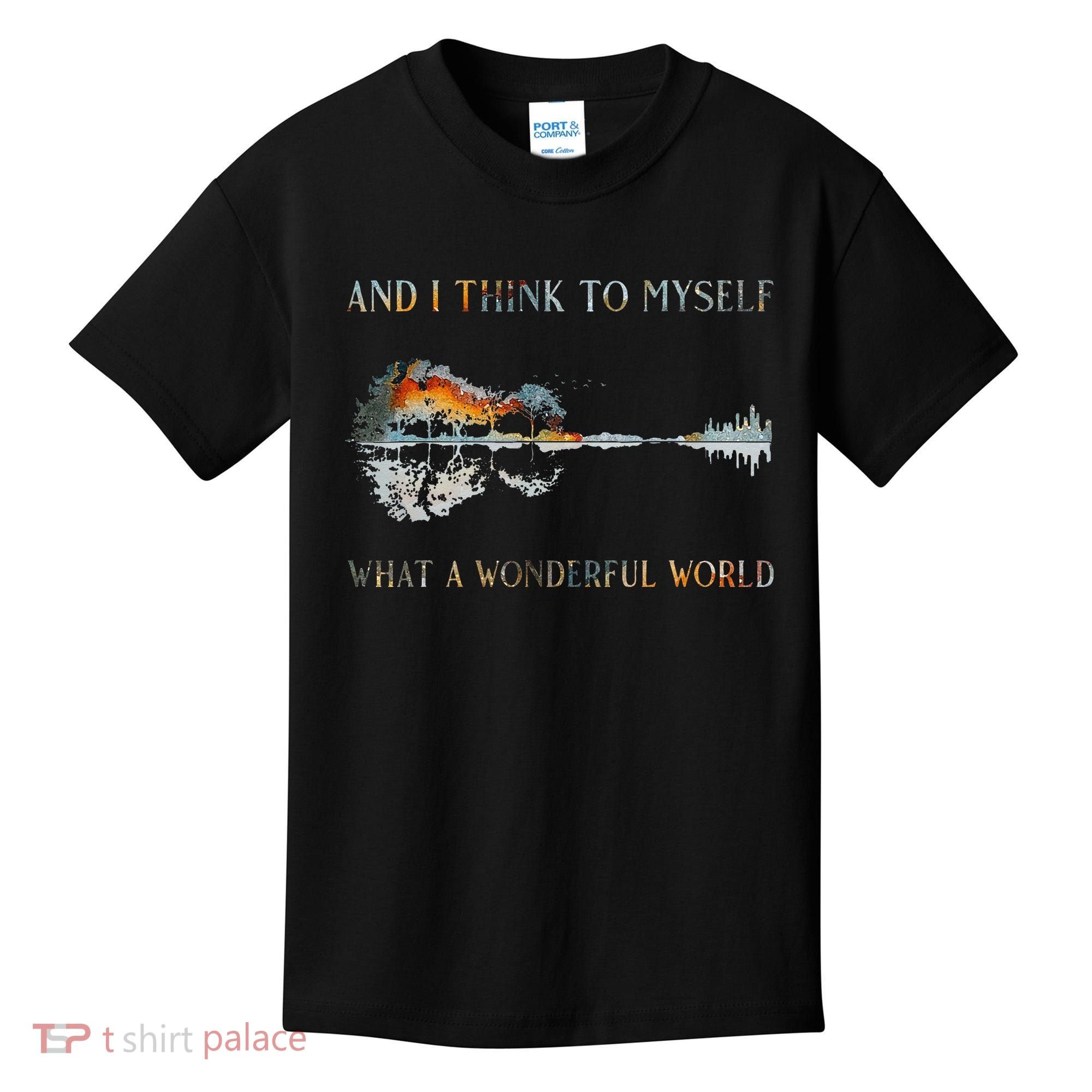And I Think To Myself What A Wonderful World Guitar Lake Kids T-Shirt