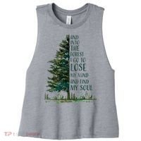 And Into The Forest I Go To Lose My Mind And Find My Soul Women's Racerback Cropped Tank thumb 0