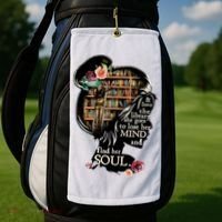 And Into The Library She Goes To Lose Her Mind And Find Her Soul Golf Towel thumb 2