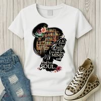 And Into The Library She Goes To Lose Her Mind And Find Her Soul Women's T-Shirt thumb 3