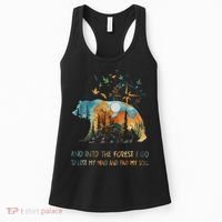 And Into The Forest I Go To Lose My Mind Camping Bear Gift Women's Tank Top thumb 0