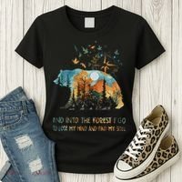 And Into The Forest I Go To Lose My Mind Camping Bear Gift Women's T-Shirt thumb 3