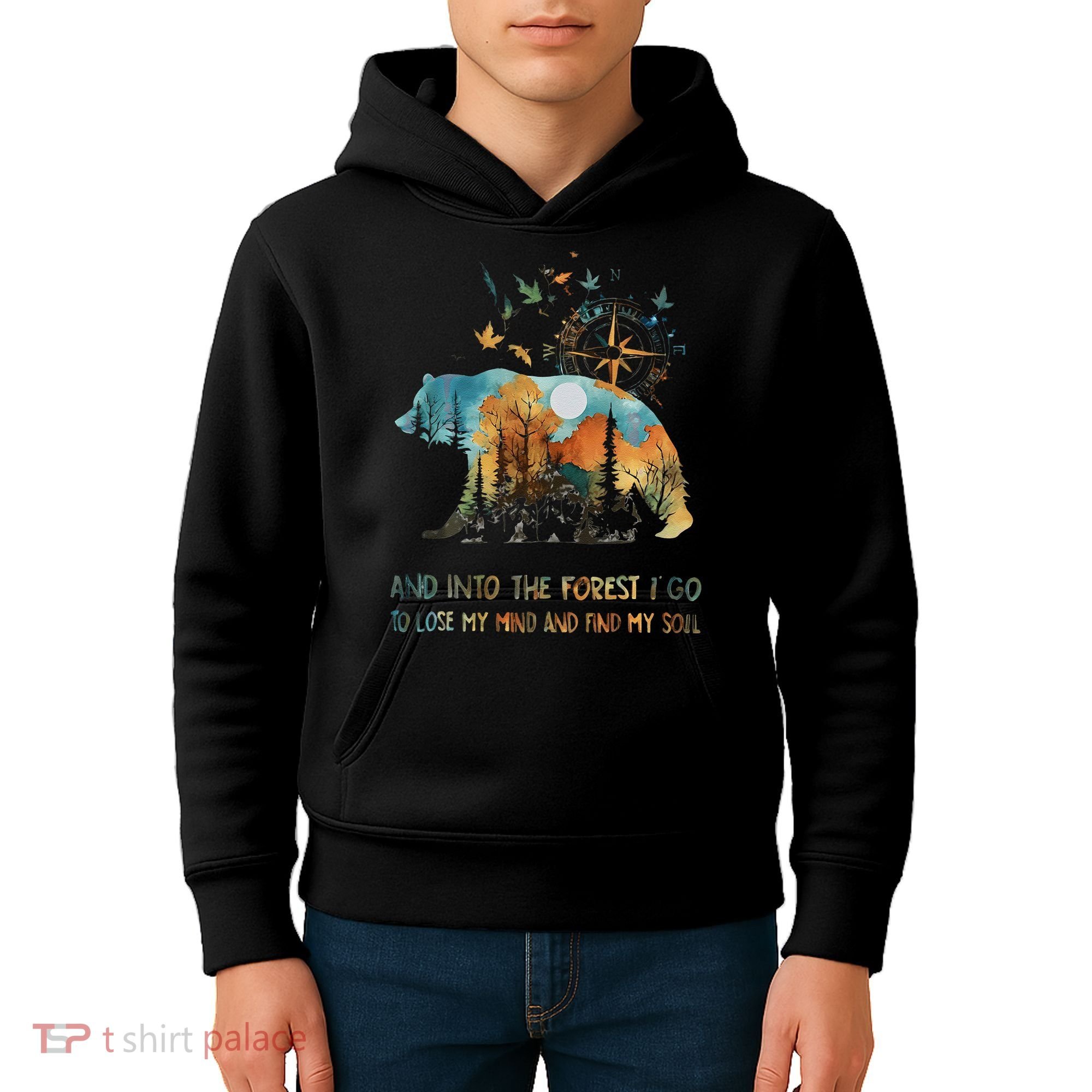 And Into The Forest I Go To Lose My Mind Camping Bear Gift Kids Hoodie