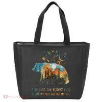 And Into The Forest I Go To Lose My Mind Camping Bear Gift Tote Bag thumb 0
