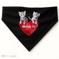 Abolish ICE Valentine Heart Kittens Anti ICE  USA-Made Doggie Bandana thumb 0