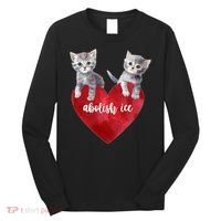 Abolish ICE Valentine Heart Kittens Anti ICE  Long Sleeve Shirt thumb 0